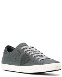 Мужские темно-серые кожаные кеды от Philippe Model