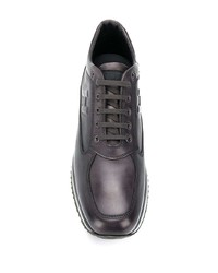 Мужские темно-серые кожаные кроссовки от Hogan