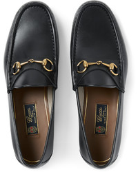 Мужские темно-серые кожаные лоферы от Gucci