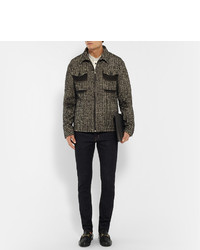 Мужские темно-серые кожаные лоферы от Gucci