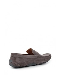 Мужские темно-серые кожаные мокасины от Geox