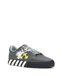 Мужские темно-серые кожаные низкие кеды с принтом от Off-White