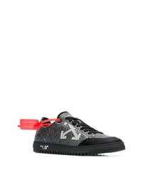 Мужские темно-серые кожаные низкие кеды от Off-White