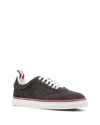 Мужские темно-серые кожаные низкие кеды от Thom Browne