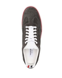 Мужские темно-серые кожаные низкие кеды от Thom Browne