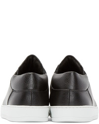 Мужские темно-серые кожаные низкие кеды от Helmut Lang