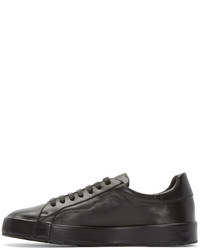 Мужские темно-серые кожаные низкие кеды от Jil Sander