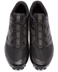 Мужские темно-серые кожаные низкие кеды от Salomon