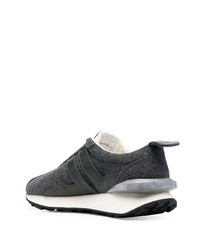 Мужские темно-серые кожаные низкие кеды от Lanvin