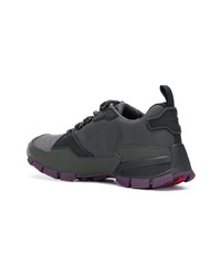 Мужские темно-серые кожаные низкие кеды от Prada