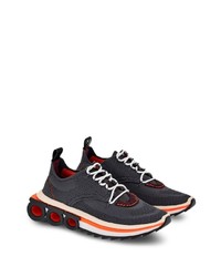 Мужские темно-серые кожаные низкие кеды от Ferragamo