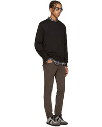 Мужские темно-серые кожаные низкие кеды от Maison Margiela