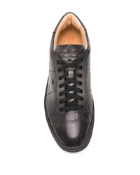 Мужские темно-серые кожаные низкие кеды от Santoni