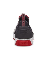 Мужские темно-серые кожаные низкие кеды от Fendi