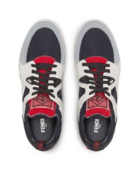 Мужские темно-серые кожаные низкие кеды от Fendi