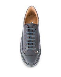 Мужские темно-серые кожаные низкие кеды от Jil Sander