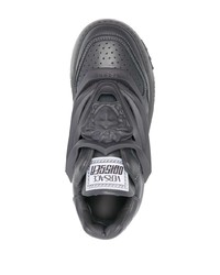 Мужские темно-серые кожаные низкие кеды от Versace