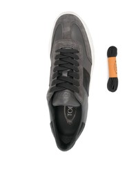 Мужские темно-серые кожаные низкие кеды от Tod's