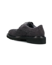 Женские темно-серые кожаные оксфорды от Cesare Paciotti