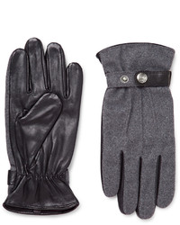 Темно-серые кожаные перчатки