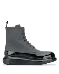 Мужские темно-серые кожаные повседневные ботинки от Alexander McQueen