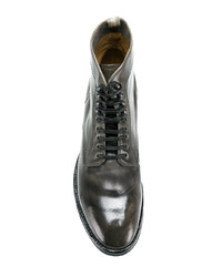 Мужские темно-серые кожаные повседневные ботинки от Officine Creative