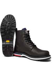 Мужские темно-серые кожаные повседневные ботинки от Moncler