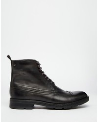 Мужские темно-серые кожаные повседневные ботинки от Base London