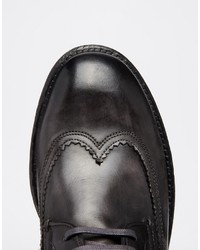 Мужские темно-серые кожаные повседневные ботинки от Base London