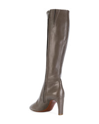 Темно-серые кожаные полусапоги от David Beauciel