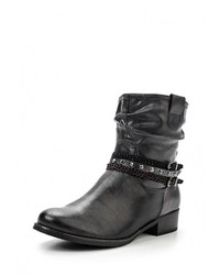 Темно-серые кожаные полусапоги от Marco Tozzi