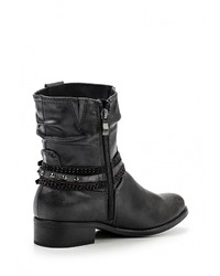 Темно-серые кожаные полусапоги от Marco Tozzi