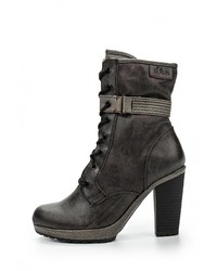 Темно-серые кожаные полусапоги от s.Oliver