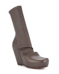 Темно-серые кожаные полусапоги от Rick Owens