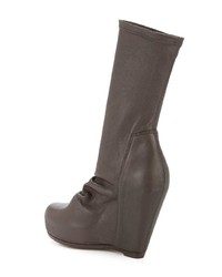 Темно-серые кожаные полусапоги от Rick Owens