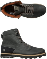 Темно-серые кожаные рабочие ботинки
