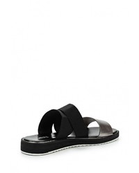 Темно-серые кожаные сандалии на плоской подошве от Betsy