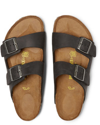 Мужские темно-серые кожаные сандалии от Birkenstock