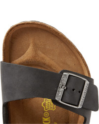 Мужские темно-серые кожаные сандалии от Birkenstock