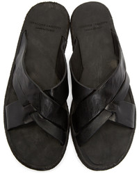 Мужские темно-серые кожаные сандалии от Officine Creative