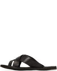 Мужские темно-серые кожаные сандалии от Officine Creative