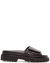 Мужские темно-серые кожаные сандалии от Calvin Klein Collection
