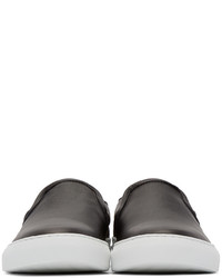 Мужские темно-серые кожаные слипоны от Diemme