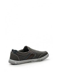 Мужские темно-серые кожаные слипоны от Tesoro