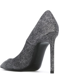 Темно-серые кожаные туфли от Saint Laurent