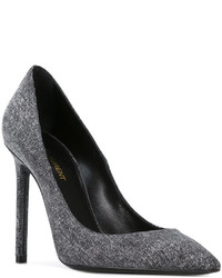 Темно-серые кожаные туфли от Saint Laurent