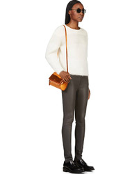 Темно-серые кожаные узкие брюки от Acne Studios