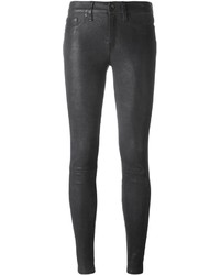 Темно-серые кожаные узкие брюки от Rag & Bone