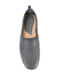 Мужские темно-серые кожаные эспадрильи от Santoni