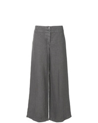 Темно-серые льняные широкие брюки от Aspesi